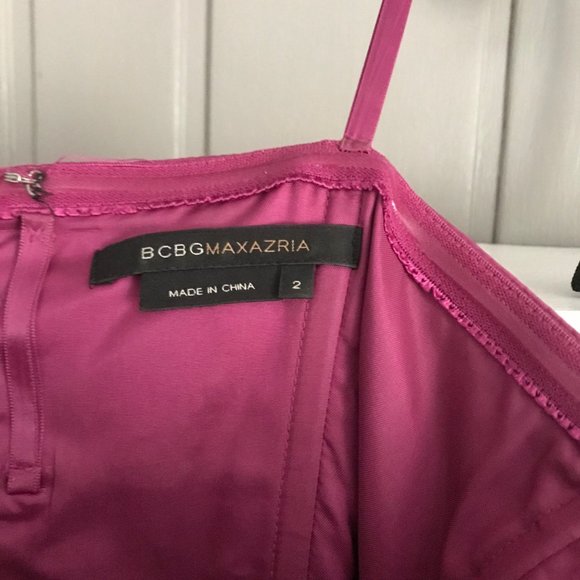 Plum colored strapless cocktail dress - Picture 2 of 4